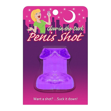 Bicchiere per addio al celibato nubilato Glow in the Dark Penis Shot Purple