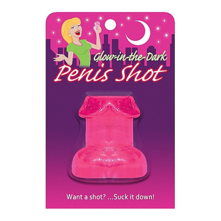 Bicchiere divertente Glow in the Dark Penis Shot Pink