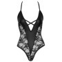 Body erotico donna con pizzo nero trasparente