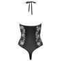 Body erotico donna con pizzo nero trasparente