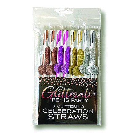 Cannucce divertenti per feste Glitterati Penis Party Cocktail Straws