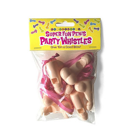 Fischietti a forma di pene Super Fun Penis Party Whistles 6 Pack