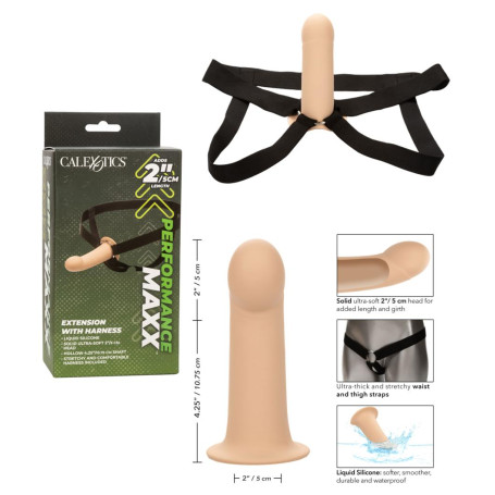 Guaina fallica indossabile in silicone con imbracatura Extension W Harness