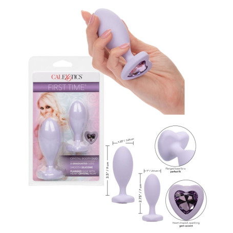Plug anale con pietra FIRST TIME CRYSTAL BOOTY DUO VIOLA
