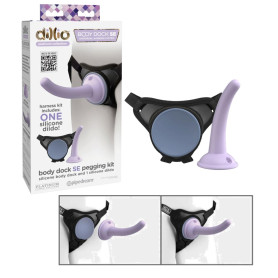 Fallo indossabile in silicone vaginale anale con imbracatura Body Dock SE Pegging Kit 5 In