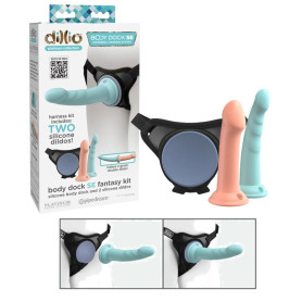 Fallo vaginale anale indossabile in silicone con imbracatura Body Dock SE Fantasy Kit 6+7in