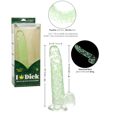 Fallo realistico vaginale anale con ventosa I Leaf Dick Glow Dildo