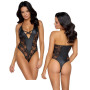 Body erotico donna con pizzo nero trasparente