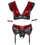 Completo intimo donna bondage sexy reggiseno perizoma con giarrettiera e manette