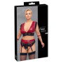 Completo intimo donna bondage sexy reggiseno perizoma con giarrettiera e manette