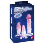 Dildo anale realistico con ventosa kit Anal Training Set pink