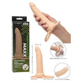 Vibratore realistico vaginale anale strap on Rechargeable Dual Penetrator