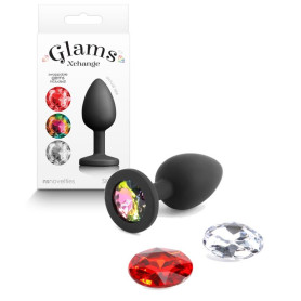 Plug anale con kit pietra Glams Xchange Round Small