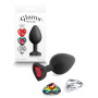 Plug anale in silicone con kit pietra a cuore intercambiabile Glams Xchange Heart Medium