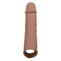 Guaina fallica indossabile per allungamento pene Life-Like Extension 8 Inch brown