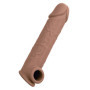 Guaina fallica indossabile per allungamento pene Life-Like Extension 8 Inch brown