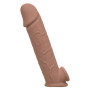 Guaina fallica indossabile per allungamento pene Life-Like Extension 8 Inch brown