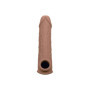 Guaina fallica indossabile per allungamento pene Life-Like Extension 8 Inch brown