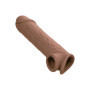 Guaina fallica indossabile per allungamento pene Life-Like Extension 8 Inch brown