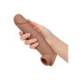 Guaina fallica indossabile per allungamento pene Life-Like Extension 8 Inch brown