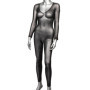 Tutina erotica donna manica lunga intimo aperto con brillantini Crotchless Bodystocking S/L