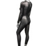 Tutina erotica donna manica lunga intimo aperto con brillantini Crotchless Bodystocking S/L