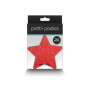 Copricapezzoli a forma di stella Pasties Glitter Stars 2 pair red & silver