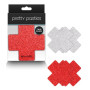 Copricapezzoli kit a forma di croce nipple Pasties Glitter Cross 2 Pair Red & silver