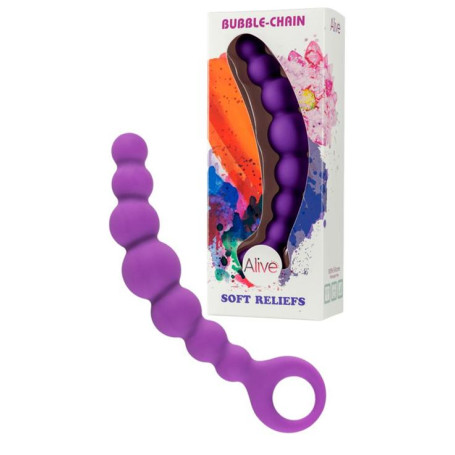 Dildo anale a sfere in silicone butt plug Bubble chain Lilla