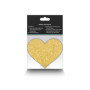 Copricapezzoli set a forma di cuore kit Pasties Glitter Hearts 2 Pair black & gold