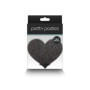 Copricapezzoli set a forma di cuore kit Pasties Glitter Hearts 2 Pair black & gold