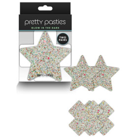 Copricapezzoli set a forma di cuore e stella kit gem Pasties Cross & Star 2 Pair