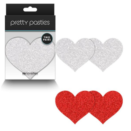 Copricapezzoli a forma di cuore Pasties Glitter Hearts 2 Pair