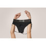 Slip con vibrazione imbracatura Vibrating Strap-on Panty Harness Open Back Black