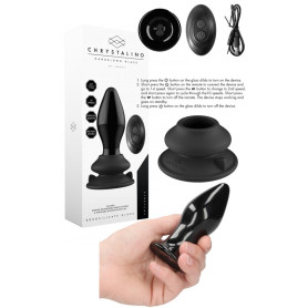 Plug vibrante in vetro dilatatore anale con ventosa Stretchy Glass Vibrator