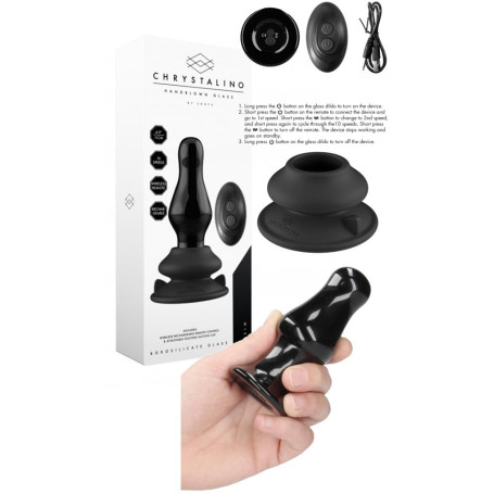 Plug anale dilatatore vibrante in vetro con ventosa Missy Glass Vibrator