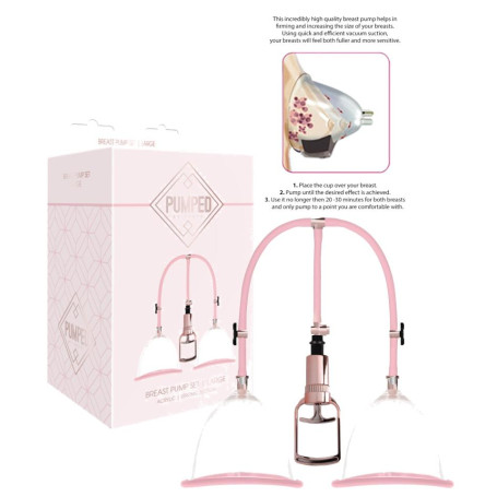 Pompa per ingrandimento rassodamento seno Breast Pump Set Large - Rose Gold