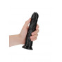 Fallo vaginale anale realistico Big con ventosa curved dildo 18 cm black