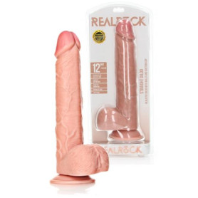 Fallo MAXI realistico vaginale anale con ventosa e testicoli straight dildo 30.5 cm rosa