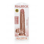 Fallo maxi realistico vaginale anale con ventosa e testicoli straight dildo 28 cm tan