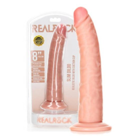 Fallo realistico maxi con ventosa vaginale anale slim dildo 20.5 cm pink