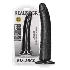Fallo anale vaginale maxi con ventosa realistico slim dildo 20.5 cm black