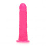 Dildo piccolo con ventosa realistico anale vaginale Slim Dildo Suction Cup glow in the dark pink