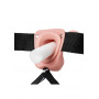 Dildo cavo vaginale anale fallo realistico indossabile Hollow Strap-on with Balls - 7'' / 18 cm - Flesh