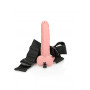 Dildo cavo vaginale anale fallo realistico indossabile Hollow Strap-on with Balls - 7'' / 18 cm - Flesh