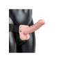 Dildo cavo vaginale anale fallo realistico indossabile Hollow Strap-on with Balls - 7'' / 18 cm - Flesh