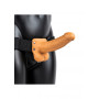 Dildo realistico vaginale cavo fallo anale indossabile Hollow Strap-on with Balls - 7'' / 18 cm - Tan