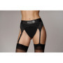 Slip con vibrazione e reggicalze mutanda  Vibrating Strap-on Thong, Adjustable Garters Black