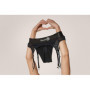 Slip con vibrazione e reggicalze mutanda  Vibrating Strap-on Thong, Adjustable Garters Black