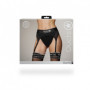 Slip con vibrazione e reggicalze mutanda  Vibrating Strap-on Thong, Adjustable Garters Black